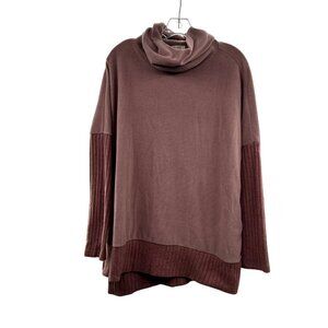 La Miel Women's Cowl Neck Pullover Sweater Pink Mauve Size Large